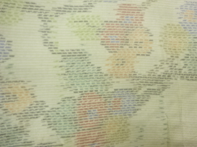 JAPANESE KIMONO / ANTIQUE KIMONO / SILK / OSHIMA TSUMUGI / WOVEN CLOUD & KIKU